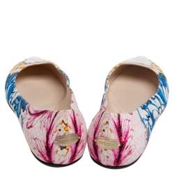 Pre Owned Roberto Cavalli Multicolor Printed Canvas Ballet Flats Size 38