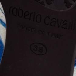 Pre Owned Roberto Cavalli Multicolor Printed Canvas Ballet Flats Size 38