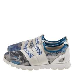 Roberto Cavalli Multicolor Print Mesh and Stretch Fabric Slip On Sneakers Size 36