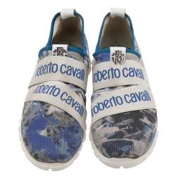 Roberto Cavalli Multicolor Print Mesh and Stretch Fabric Slip On Sneakers Size 36