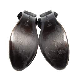 Pre Owned Roberto Cavalli Black Velvet Scrunch Ballet Flats Size 38