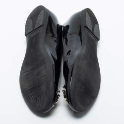 Pre Owned Roberto Cavalli Black Patent Leather Ballet Flats Size 38