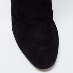 Pre Owned Roberto Cavalli Black Suede Knee Length Boots Size 41