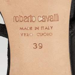 مملوكة مسبقًا Roberto Cavalli Black Satin Embellished Slide Side 39