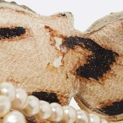 مملوكة مسبقًا Roberto Cavalli Metallic Gold Leather Embellished Ankle Strap Sandals Size 36