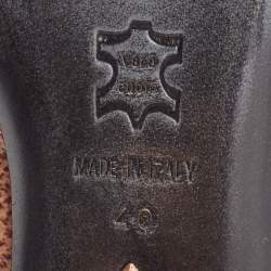 مملوكة مسبقًا Roberto Cavalli Two Tone Lizard Print Fabric Slingback Pumps Size 40