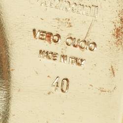 Pre Owned Roberto Cavalli Blue Satin Embellished Ankle Strap Flat Sandals Size 40