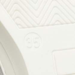 Roberto Cavalli Blue/Grey Leather Buckle Sneakers 35