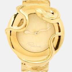 Roberto Cavalli Gold-Plated Stainless Steel Snake SWL006 Women's Wristwatch 37 mm