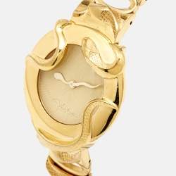 Roberto Cavalli Gold-Plated Stainless Steel Snake SWL006 Women's Wristwatch 37 mm