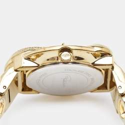 Roberto Cavalli Champagne Yellow Gold Plated Stainless Steel Snake R7253165517 Women's Wristwatch 37 mm