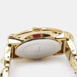 Roberto Cavalli Champagne Yellow Gold Plated Stainless Steel Snake R7253165517 Women's Wristwatch 37 mm