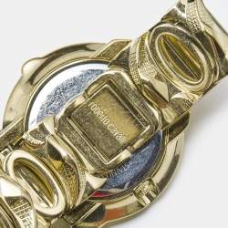 Roberto Cavalli Champagne Yellow Gold Plated Stainless Steel Snake R7253165517 Women's Wristwatch 37 mm