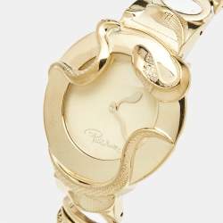 Roberto Cavalli Champagne Yellow Gold Plated Stainless Steel Snake R7253165517 Women's Wristwatch 37 mm