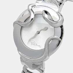 Roberto Cavalli Silver Stainless Steel Snake R7253165515 Women's Wristwatch 37 mm