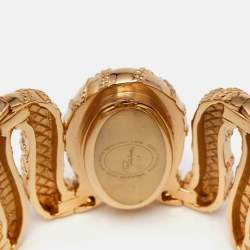 Roberto Cavalli Champagne Gold Tone Stainless Steel R7253195517 Cleopatra Women's Wristwatch 40 mm
