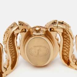 Roberto Cavalli Champagne Gold Tone Stainless Steel R7253195517 Cleopatra Women's Wristwatch 40 mm