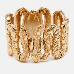 Roberto Cavalli Champagne Gold Tone Stainless Steel R7253195517 Cleopatra Women's Wristwatch 40 mm