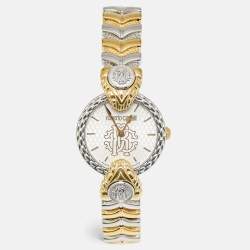 Pre Owned Roberto Cavalli By Franck Muller 1L075 Silver Dial Two-Tone Stainless Steel Women's Wristwatch 32 mm