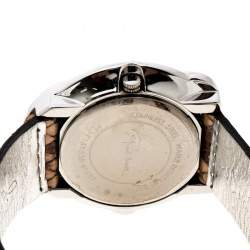 Pre Owned Roberto Cavalli Brown Stainless Steel Snake R7251165535 Women's Wristwatch 38 mm