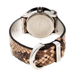 Pre Owned Roberto Cavalli Brown Stainless Steel Snake R7251165535 Women's Wristwatch 38 mm