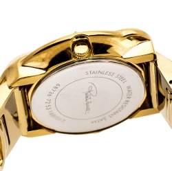 Pre Owned Roberto Cavalli Yellow Gold Plated Stainless Steel Snake Women's Wristwatch 37 mm