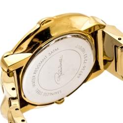 Pre Owned Roberto Cavalli Yellow Gold Plated Stainless Steel Snake Women's Wristwatch 37 mm