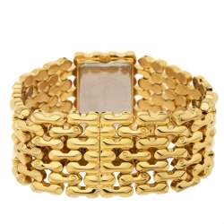 Pre Owned Roberto Cavalli Crystal Pave Yellow Gold Plated Stainless Steel Oryza R7253146517 Women's Wristwatch 29 mm