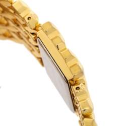 Pre Owned Roberto Cavalli Crystal Pave Yellow Gold Plated Stainless Steel Oryza R7253146517 Women's Wristwatch 29 mm