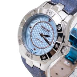 مملوكة مسبقًا Roberto Cavalli By Franck Muller Blue Stainless Steel 2L008.6 Women's Wristwatch 36 mm