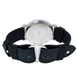 مملوكة مسبقًا Roberto Cavalli Silver Stainless Steel Leather Meteora R7251116015 Women's Wristwatch 39 mm