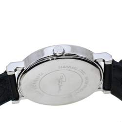مملوكة مسبقًا Roberto Cavalli Silver Stainless Steel Leather Meteora R7251116015 Women's Wristwatch 39 mm