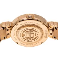 Roberto Cavalli By Franck Muller Silver Crystal Pave Rose Gold Tone Stainless Steel RV2L042M0051 Women's Wristwatch 32 mm