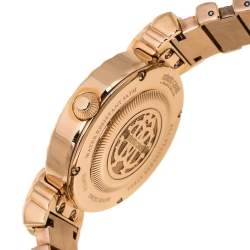 Roberto Cavalli By Franck Muller Silver Crystal Pave Rose Gold Tone Stainless Steel RV2L042M0051 Women's Wristwatch 32 mm