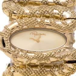 Roberto Cavalli Yellow Gold Plated Stainless Steel Cleopatra R7253195517 Women's Wristwatch 42 mm