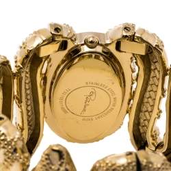 Roberto Cavalli Yellow Gold Plated Stainless Steel Cleopatra R7253195517 Women's Wristwatch 42 mm