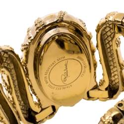 Roberto Cavalli Yellow Gold Plated Stainless Steel Cleopatra R7253195517 Women's Wristwatch 42 mm