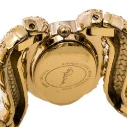 Roberto Cavalli Yellow Gold Plated Stainless Steel Cleopatra R7253195517 Women's Wristwatch 42 mm