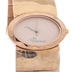 مملوكة مسبقًا Roberto Cavalli Champagne Pink Rose Gold Tone Stainless Steel R7253133517 Quartz Women's Wristwatch 36 MM