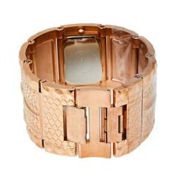 Pre Owned Roberto Cavalli Black Rose Gold Stainless Steel Keira 7253272715 Women's Wristwatch 38 MM