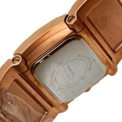 Pre Owned Roberto Cavalli Black Rose Gold Stainless Steel Keira 7253272715 Women's Wristwatch 38 MM