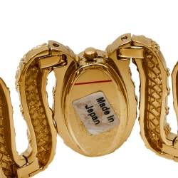 Pre Owned Roberto Cavalli Champagne Gold Tone Stainless Steel R7253195517 Cleopatra Women's Wristwatch 40MM