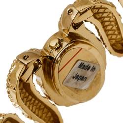 Pre Owned Roberto Cavalli Champagne Gold Tone Stainless Steel R7253195517 Cleopatra Women's Wristwatch 40MM