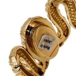 Pre Owned Roberto Cavalli Champagne Gold Tone Stainless Steel R7253195517 Cleopatra Women's Wristwatch 40MM