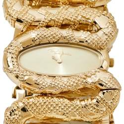 Pre Owned Roberto Cavalli Champagne Gold Tone Stainless Steel R7253195517 Cleopatra Women's Wristwatch 40MM