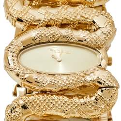 Pre Owned Roberto Cavalli Champagne Gold Tone Stainless Steel R7253195517 Cleopatra Women's Wristwatch 40MM