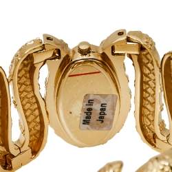 Pre Owned Roberto Cavalli Champagne Gold Tone Stainless Steel R7253195517 Cleopatra Women's Wristwatch 40MM