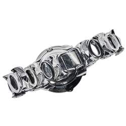 Pre Owned ساعة يد نسائية روبرتو كافالي مزينة ثعبان ستانلس ستيل فضية 37 مم