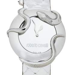 مملوكة مسبقًا Roberto Cavalli Silver Stainless Steel Snake 7251165615 Women's Wristwatch 38 mm