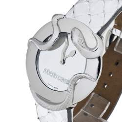 مملوكة مسبقًا Roberto Cavalli Silver Stainless Steel Snake 7251165615 Women's Wristwatch 38 mm